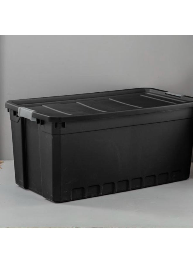 Sterilite Latch Closure Rectangular Stacker Storage Tote Black and Grey 50 Gal 4387460 - Image 5